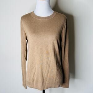 GAP Gold Silk Cashmere Crewneck Sweater